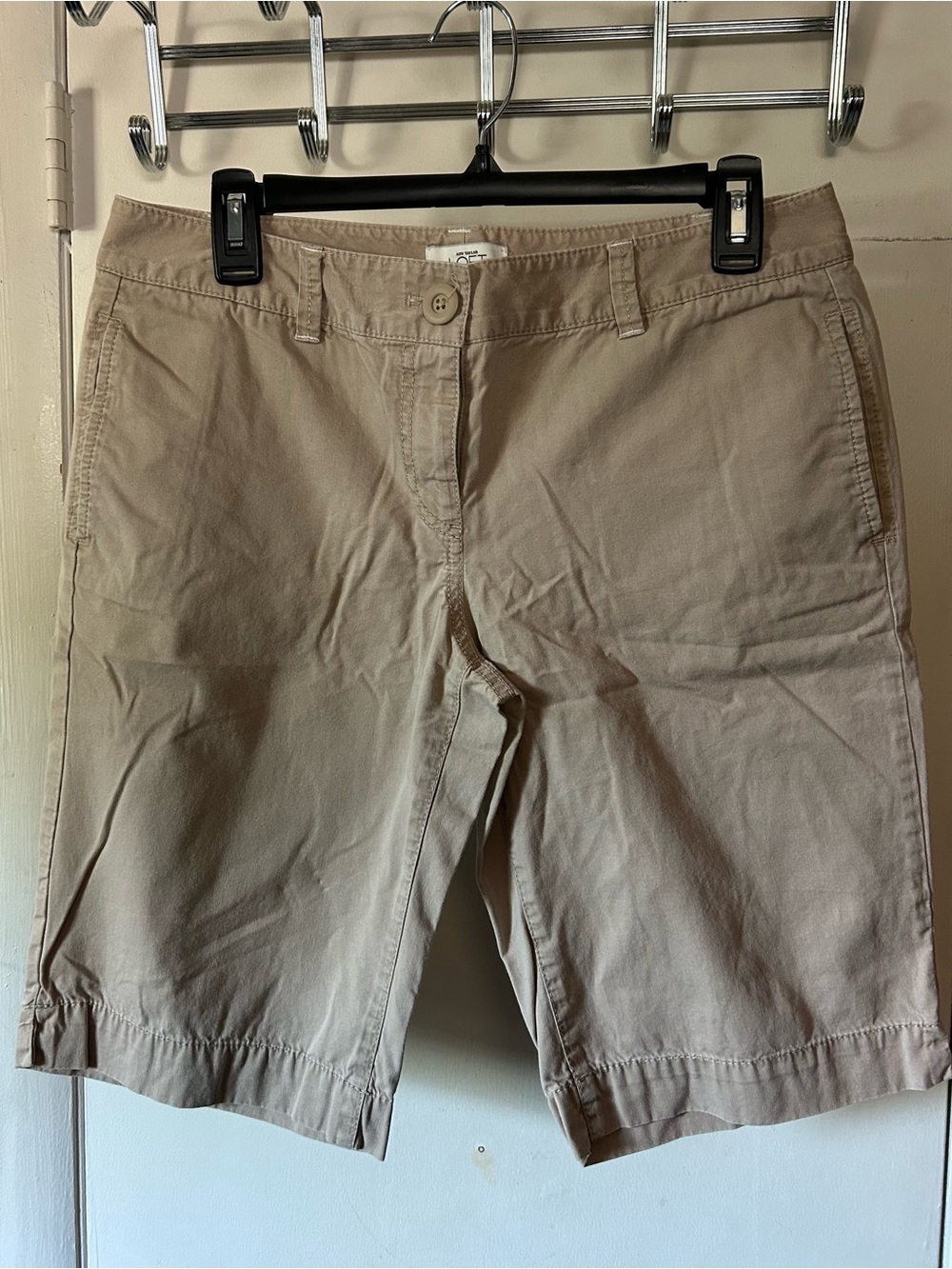LOFT Khaki Beige Bermuda Shorts
